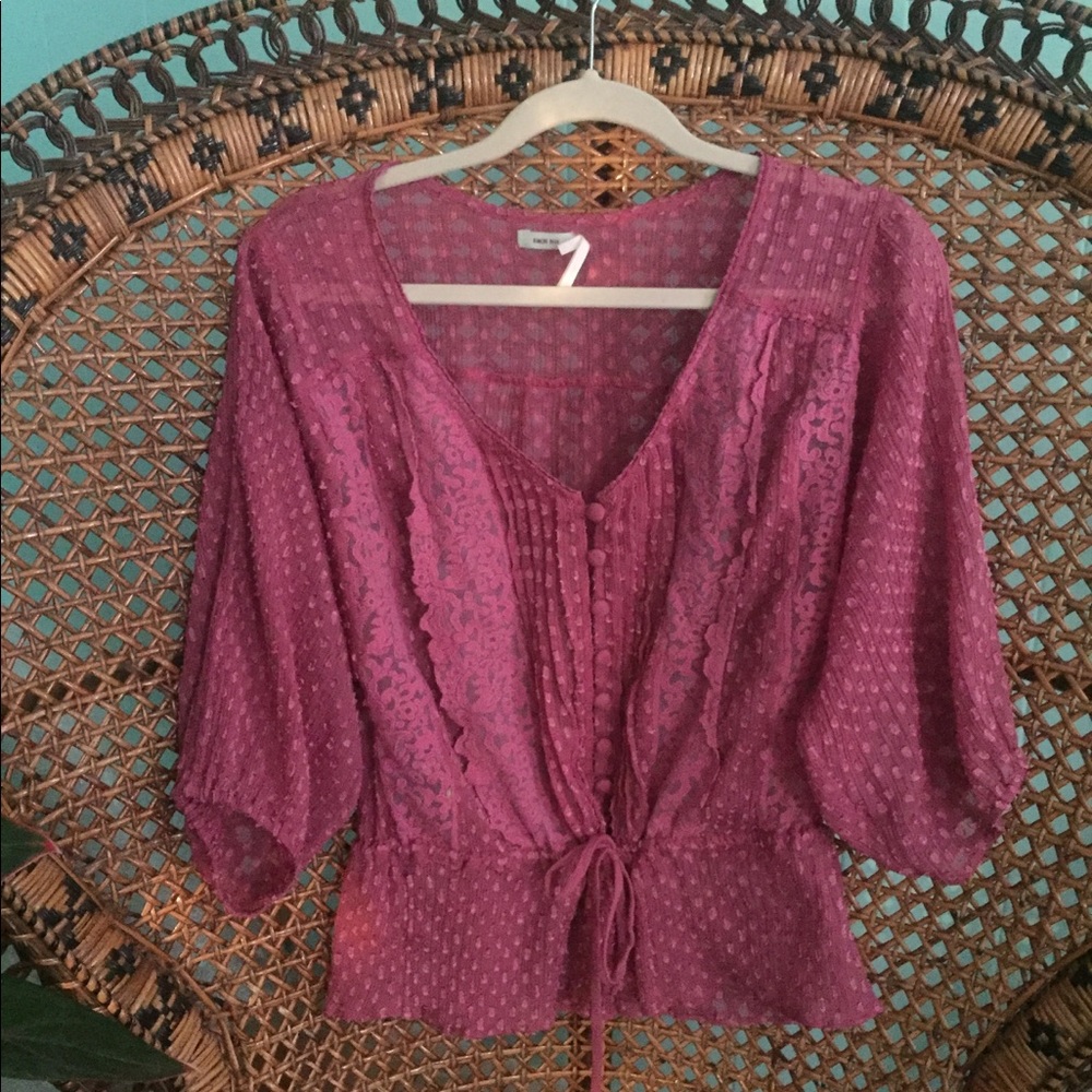 Kimchi Blue Magenta Lace Top GUNNE SAX DUPE